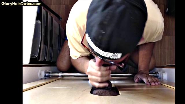 Gloryhole amateur cocksucking DILF spoils with mouth