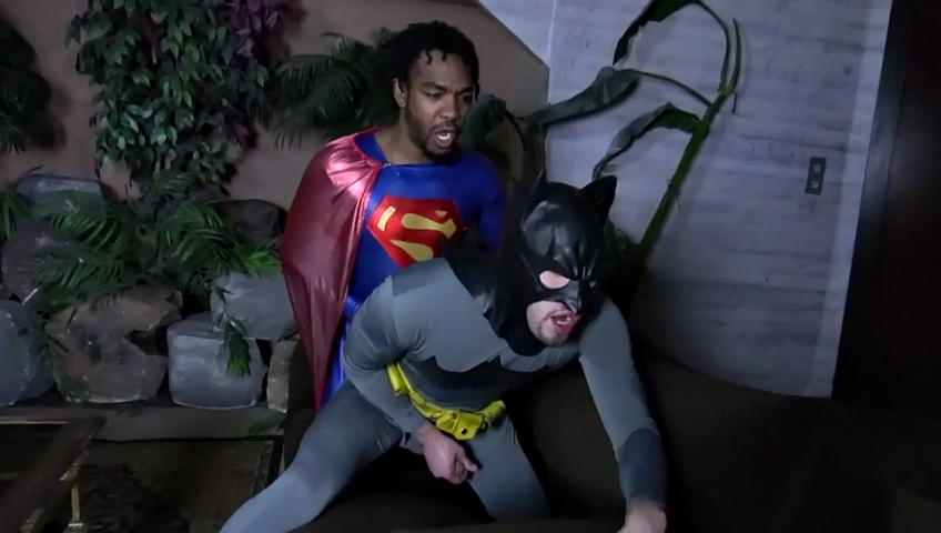 Gay cosplay duo enjoys anal sex on the couch