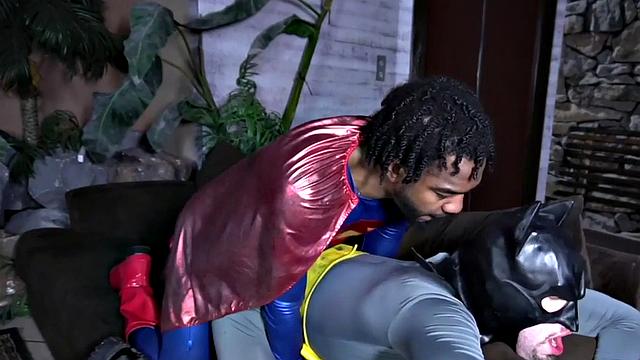 Gay cosplay duo enjoys anal sex on the couch