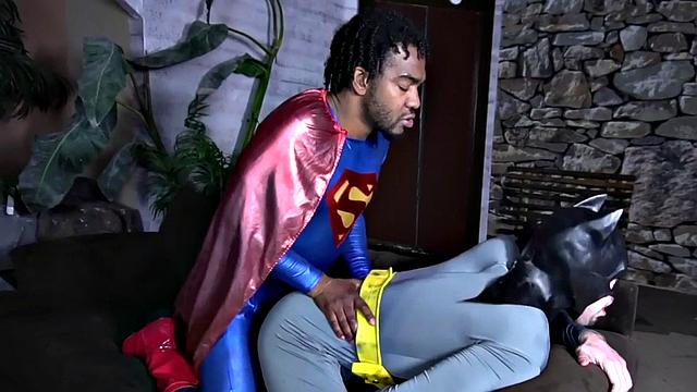 Gay cosplay duo enjoys anal sex on the couch
