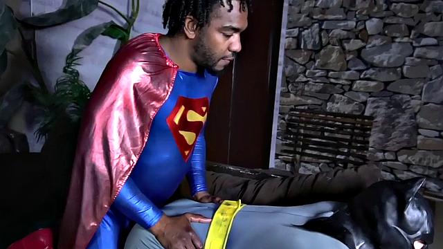 Gay cosplay duo enjoys anal sex on the couch