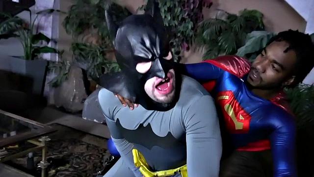 Gay cosplay duo enjoys anal sex on the couch