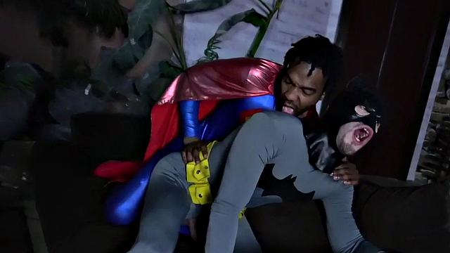 Gay cosplay duo enjoys anal sex on the couch