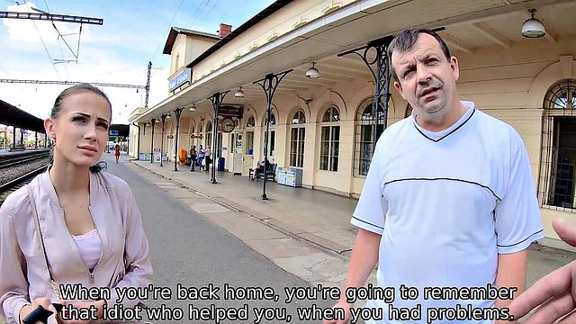 HUNT4K. Lassie with ponytail has sex for profit to her husband