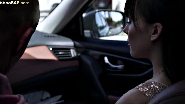 Petite babe deepthroating driver