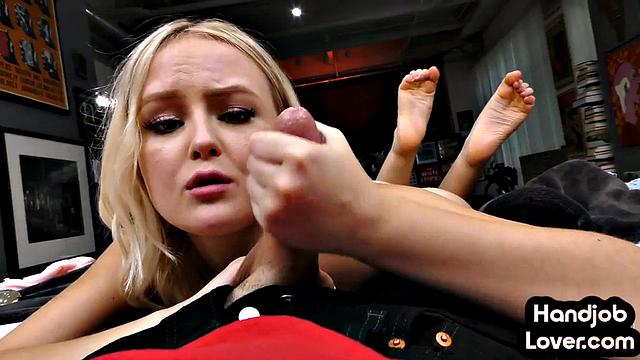 Stunning petite blonde teasing BF