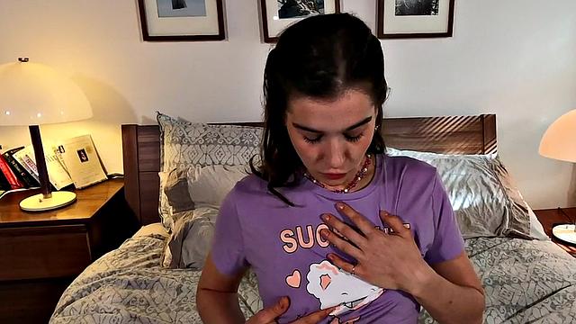 Petite stepteen talks dirty and fingers pussy before JOI