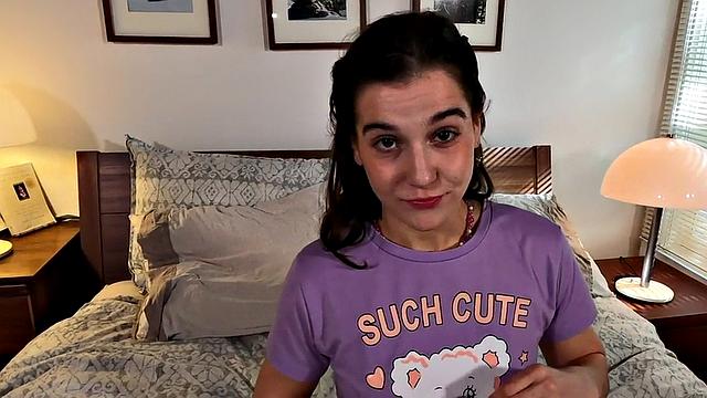 Petite stepteen talks dirty and fingers pussy before JOI