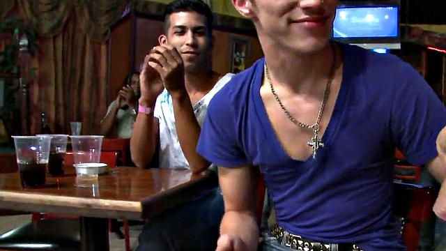 Real male stripper gets his cock sucked till cumshot