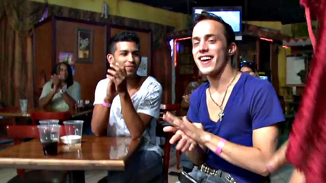 Real male stripper gets his cock sucked till cumshot