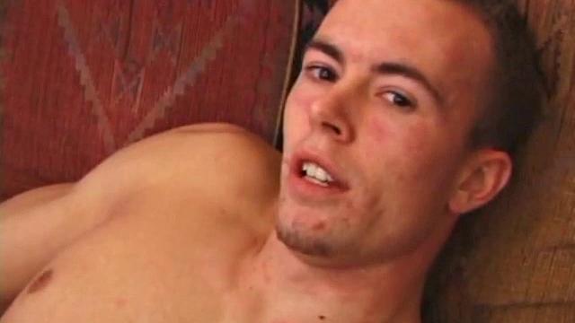 Straight Skater Carson is ready to jack off for all the chicks he imagines are watching. When the clothes strip off his cock stiffens up and after a good stroking he pops his cum load and licks it up.