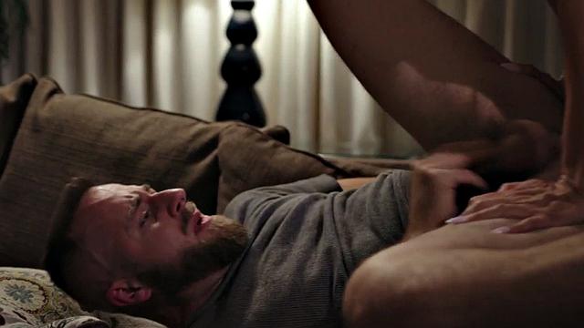 Busty mature trans babe fucks bf before tugjob and sucking