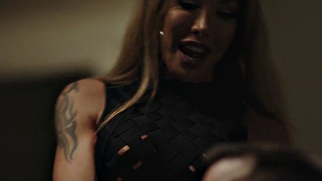 Busty mature trans babe fucks bf before tugjob and sucking