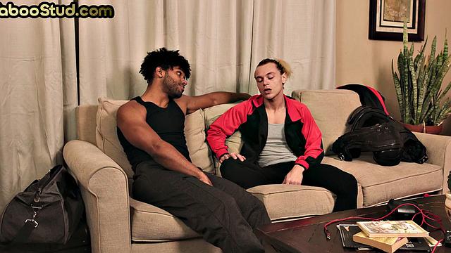 Taboo white stud fucked by Black stepbrother in IR