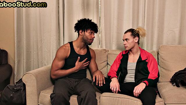 Taboo white stud fucked by Black stepbrother in IR