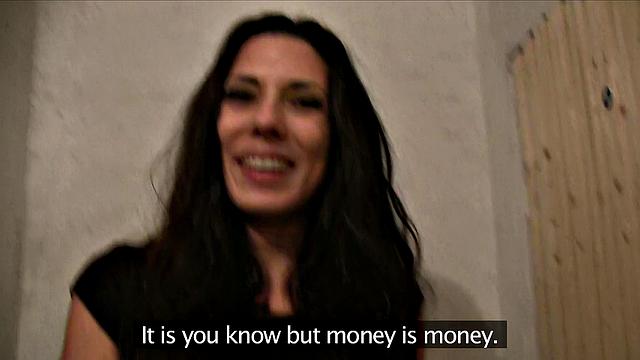 Spanish babe fucks a stranger for cash