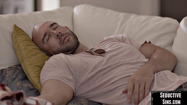 Cockhungry lesbians fucked in 3some