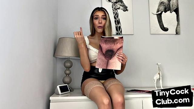 SPH domina humiliates small cock loser while fucked