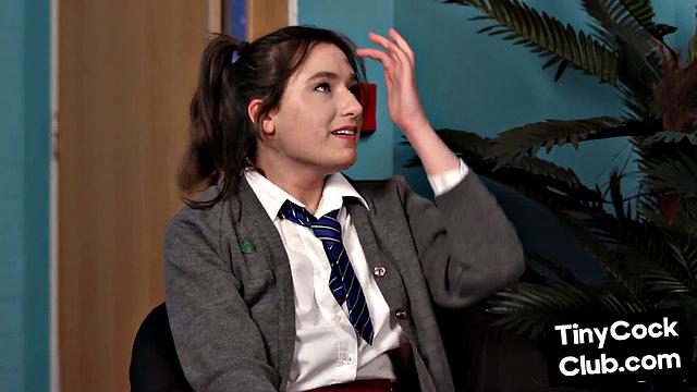 SPH college gal jerks losers in CFNM HJ till cumshot