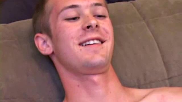 Tommy Nolan pulls out his big uncut dick for a tease, before getting naked and hard. At one point we get a nice look at this skinny boy's cute little butt.