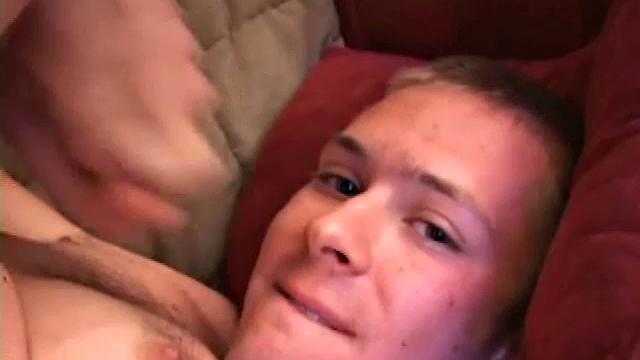 Tommy Nolan pulls out his big uncut dick for a tease, before getting naked and hard. At one point we get a nice look at this skinny boy's cute little butt.