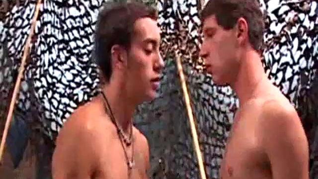 Ryley and DJ get down to some spontaneous stroking, before DJ sucks on Ryley's cock. Of course, Ryley returns the favor._planes pass overhead as DJ mounts Ryley's cock and an ass pounding session follows.