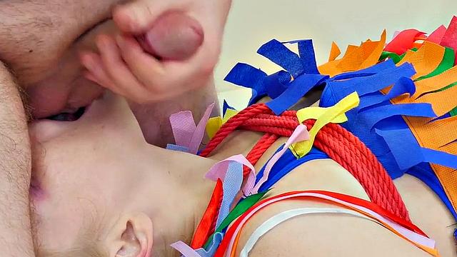 A kinky teen slut get her tight ass drilled and face slapped while being tied up and humiliated