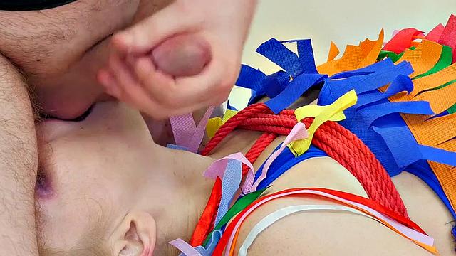 A kinky teen slut get her tight ass drilled and face slapped while being tied up and humiliated