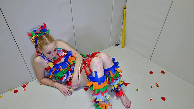 A kinky teen slut get her tight ass drilled and face slapped while being tied up and humiliated