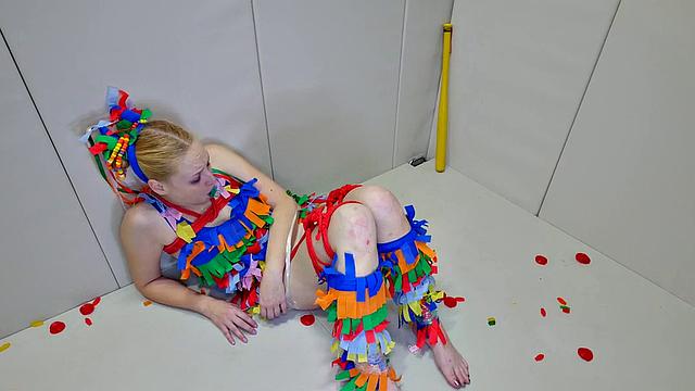 A kinky teen slut get her tight ass drilled and face slapped while being tied up and humiliated