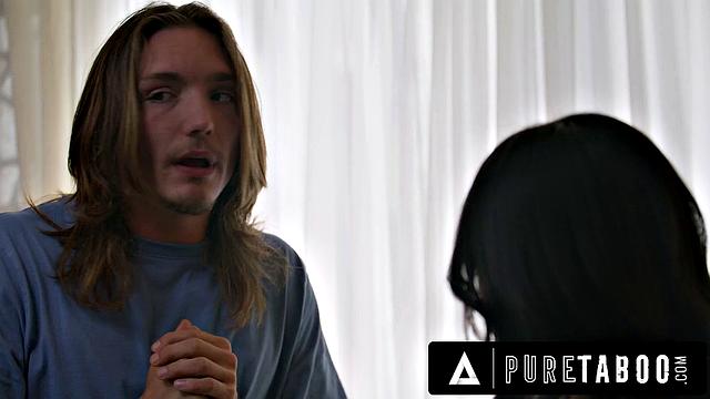 PURE TABOO Hot Asian Stepsis Lulu Chu Taunts Stepbro During Sex With Stepmom's Nudes!