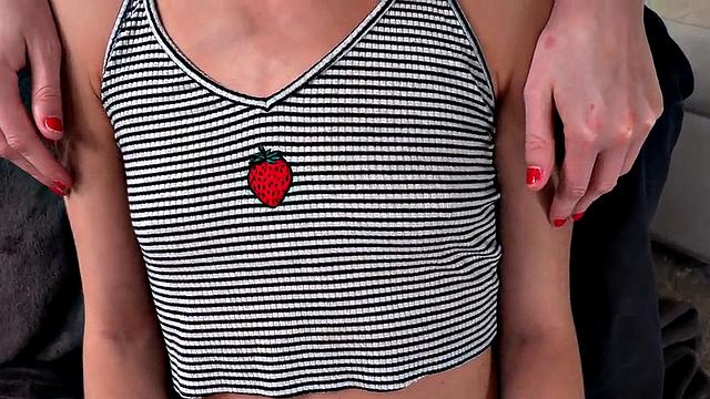 Real amateur Petite Slut learns HJ in POV FFM 3some