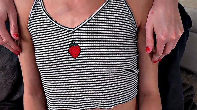 Real amateur Petite Slut learns HJ in POV FFM 3some