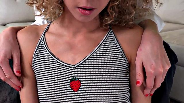 Real amateur Petite Slut learns HJ in POV FFM 3some