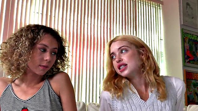 Real amateur Petite Slut learns HJ in POV FFM 3some