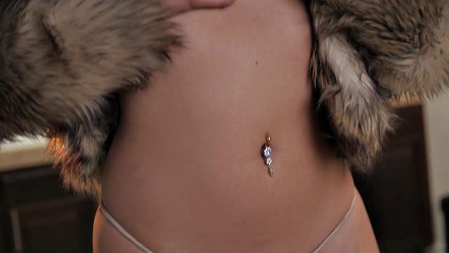 Latina Gizelle Blanco Plays with Pierced Nipples and Shows All Natural Body and Tattoos