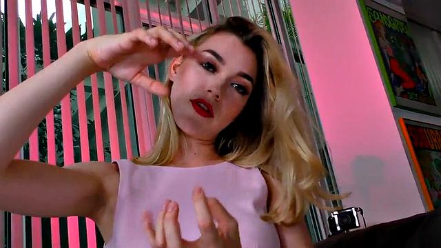 Amateur babe spoils cock in oiled POV wanking fun