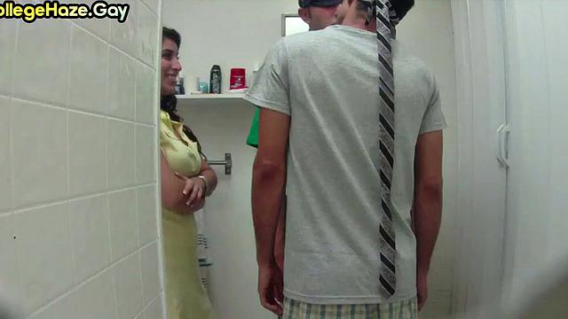 Fucked in dorm fraternity after kissing stud