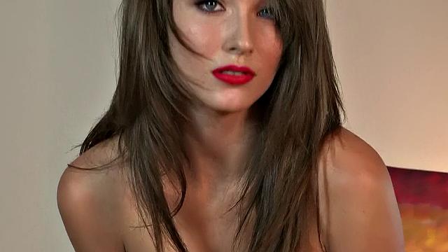 Hot close-up action with a naughty ginger in stockings and a corset