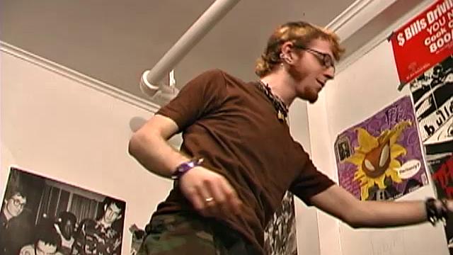 not the typical looking guy, 19 year old Mike is adorned with pierced nipples, tongue, ears and septum. He also has a lot of facial hair and a nice patch of fur on his otherwise smooth chest