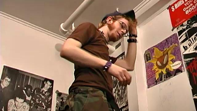 not the typical looking guy, 19 year old Mike is adorned with pierced nipples, tongue, ears and septum. He also has a lot of facial hair and a nice patch of fur on his otherwise smooth chest