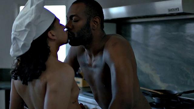 Black jock pounding twink chef on the counter