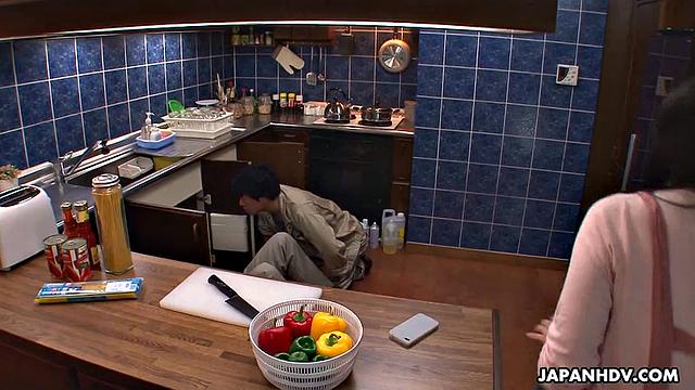 Lovely housewife has wild sex with plumber