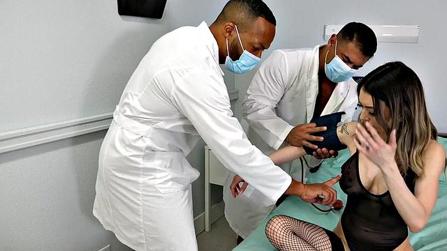 Bisex IR MILF fucked in hospital 3some by bisexual doctors