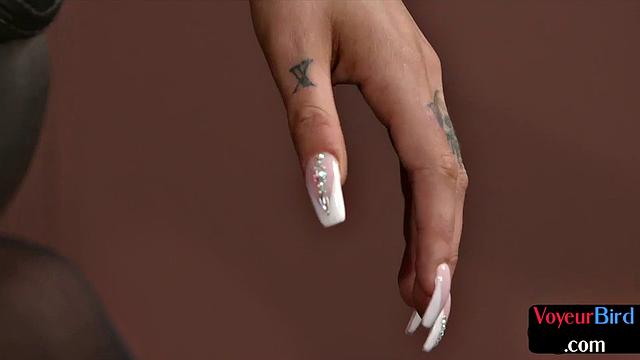 Office stockings watcher asking for solo