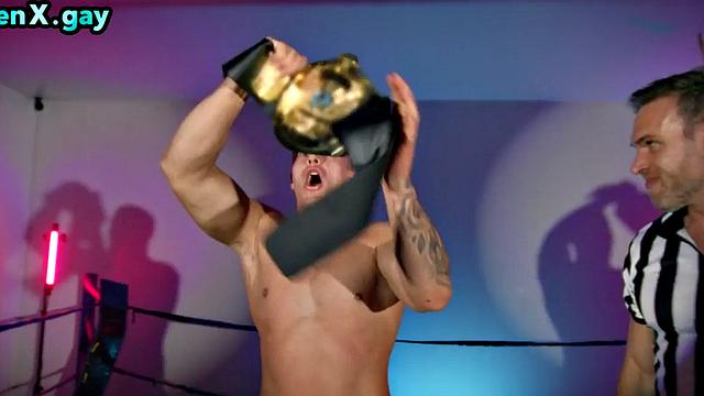 Manly jocks bareback box boxing judge in 3some after fight