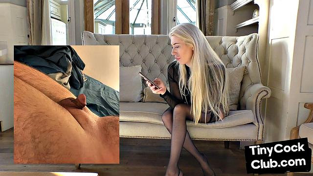 Femdom SPH babe makes fun of losers with small cok