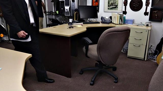 Amateur office boy gets a threesome after a hot blowjob & cock-sucking session