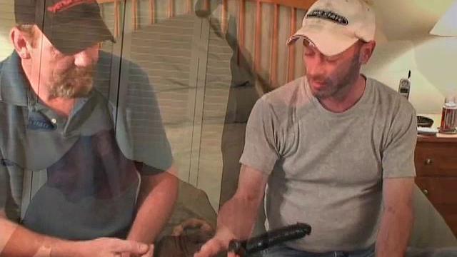 Big Dan hooks up with little Dillon for an afternoon of fun, with the help of a dildo. Both have limited experience with other men, which makes their two rounds all the more interesting to watch.