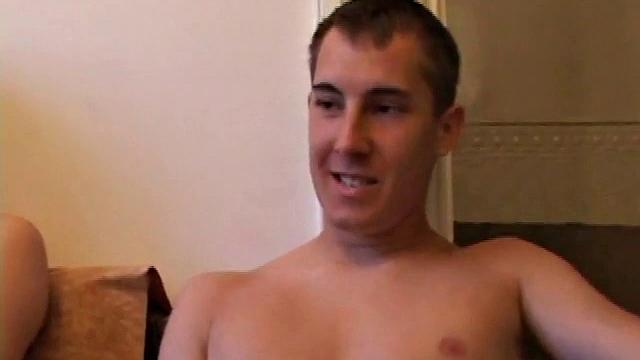 Levi Davis joins his friends Gunner Raines and Kiefer Foxx on the bed and soon they're all stroking to a video. The three boys start blowing each other and then Gunner and Keifer take turns on Levi. One by one they unleash their cum loads.